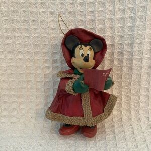 Walt Disney/Kurt Adler Vintage Minnie Mouse Caroler Ornament Taiwan 1989